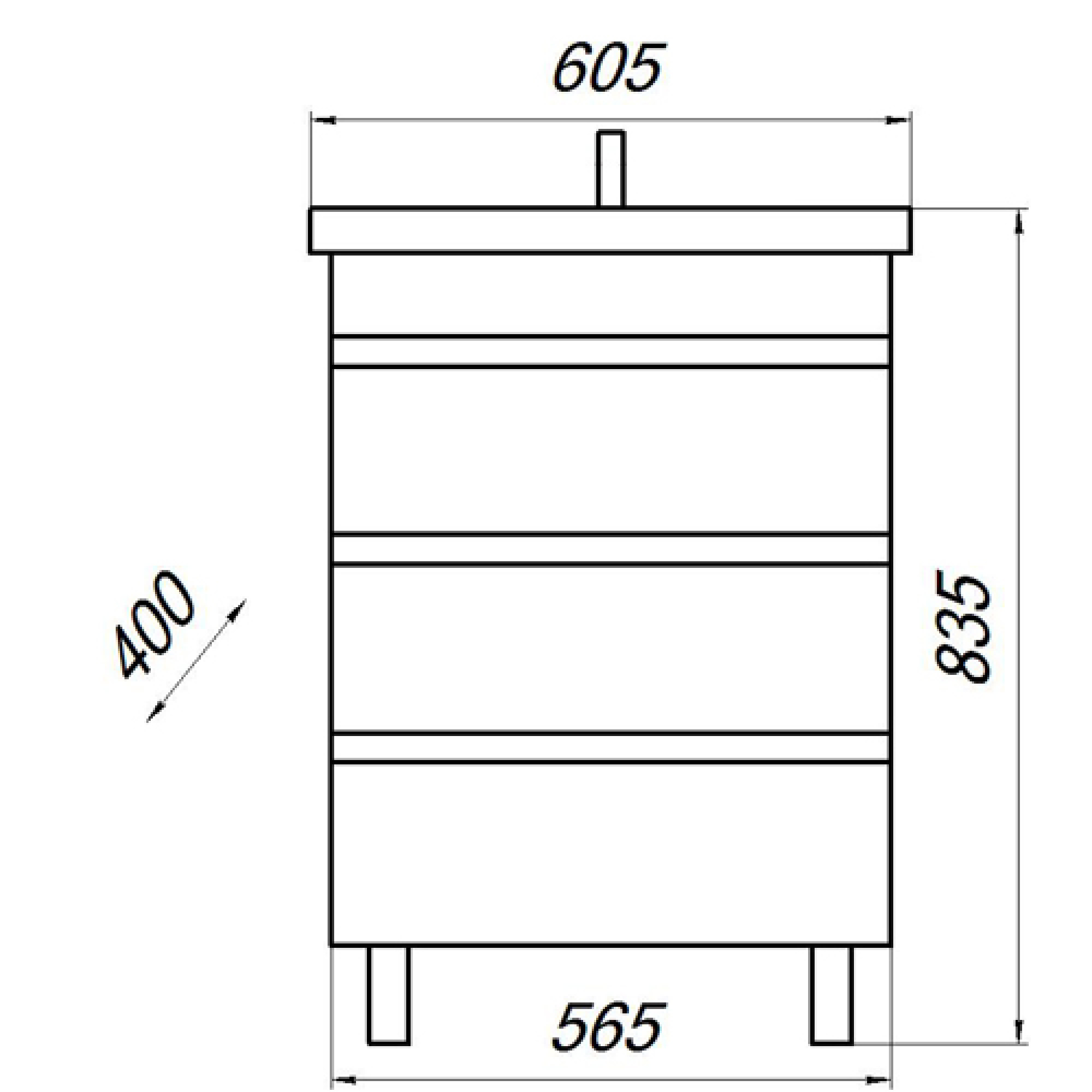 Тумба Модерн 60 DB3 белый/дуб Бардолино