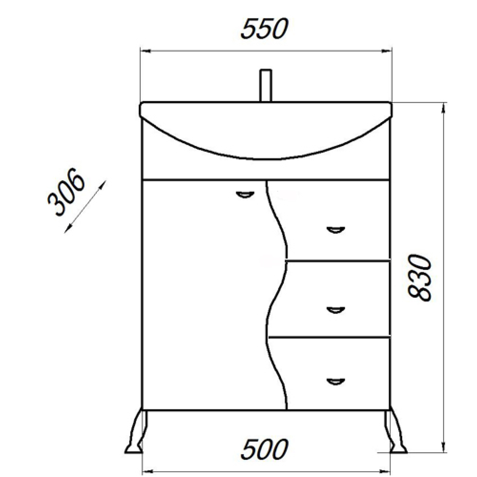 Тумба Флокс 55 DB3 белый