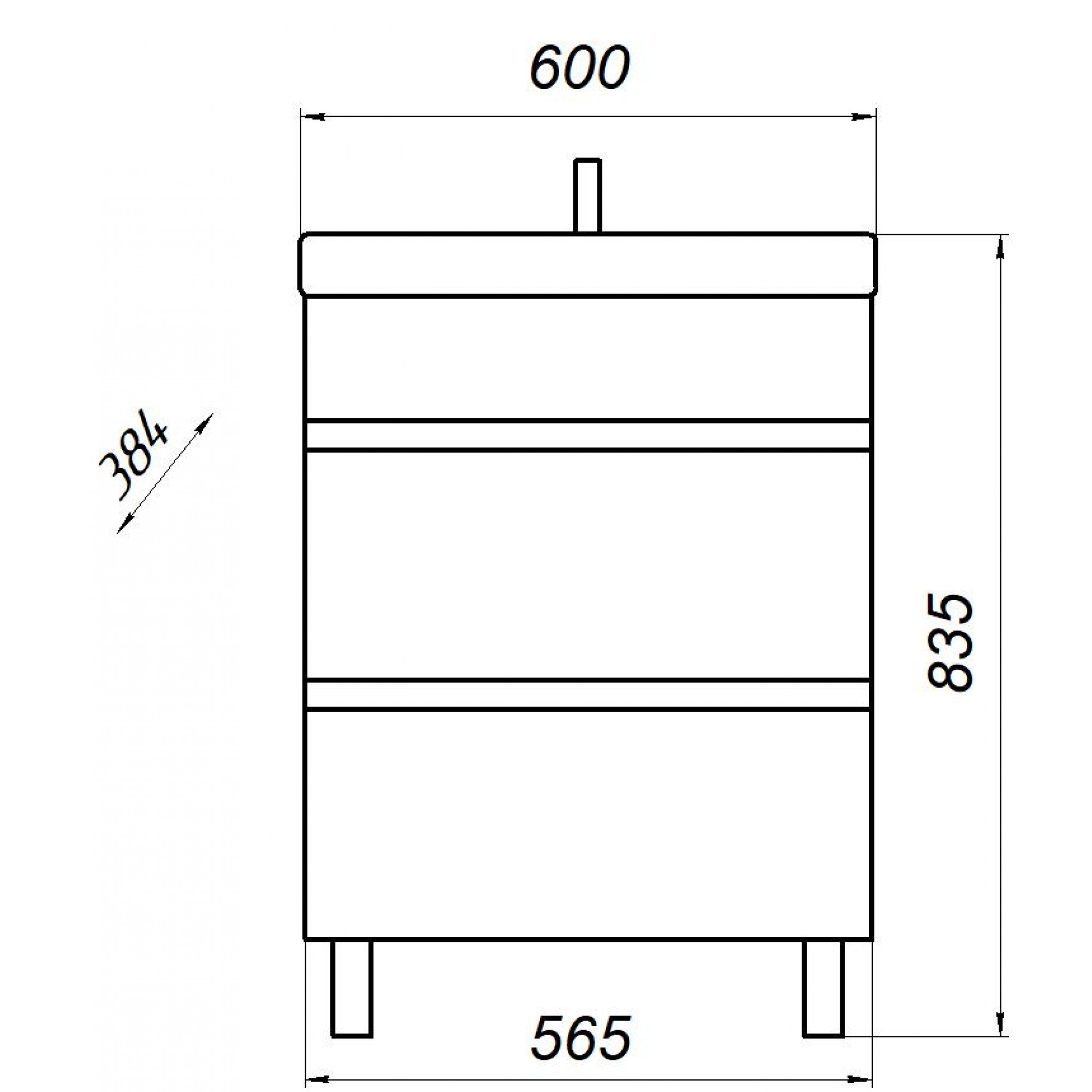 Тумба Модерн 60 DB2 белый